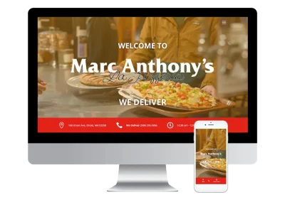 Marc Anthonys Pizza Web Design